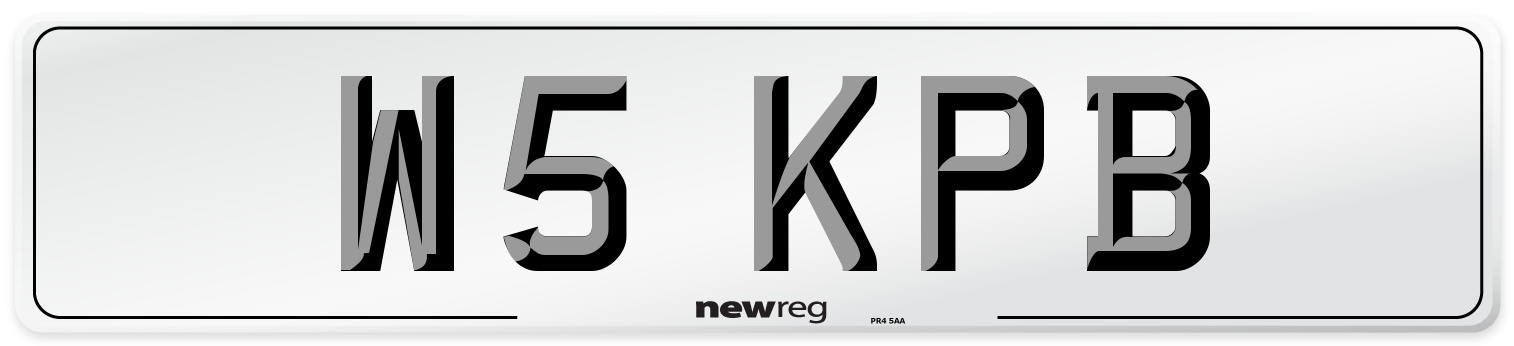 W5 KPB Number Plate from New Reg